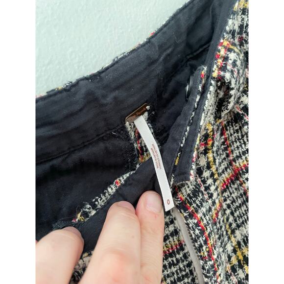 Free People Good Vibes Plaid Pants Size 0 Straight Leg Pinstripe Punk Grunge - Picture 12 of 14